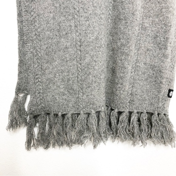Icewear Eldey Woolen Scarf Gray Wool Angora Large Wrap Blanket Cable Knit - Picture 5 of 11